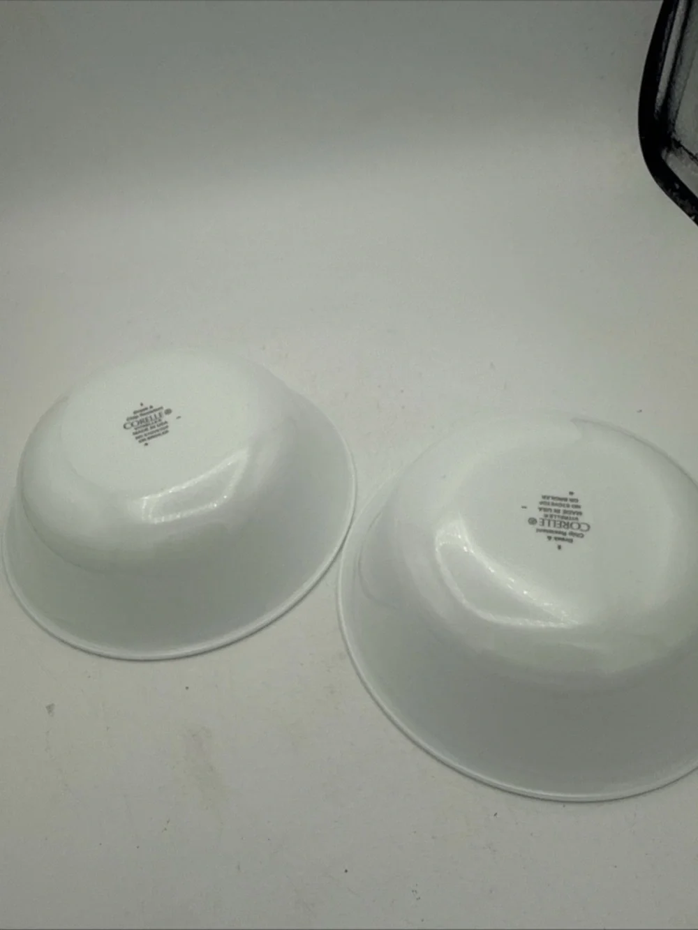 The Corelle Livingware City Block cereal bowls black rim  - Set of 2